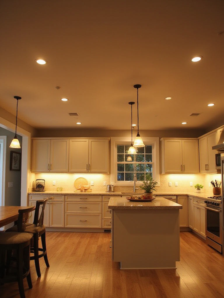 Sustainable kitchen design with energy-saving LED lighting