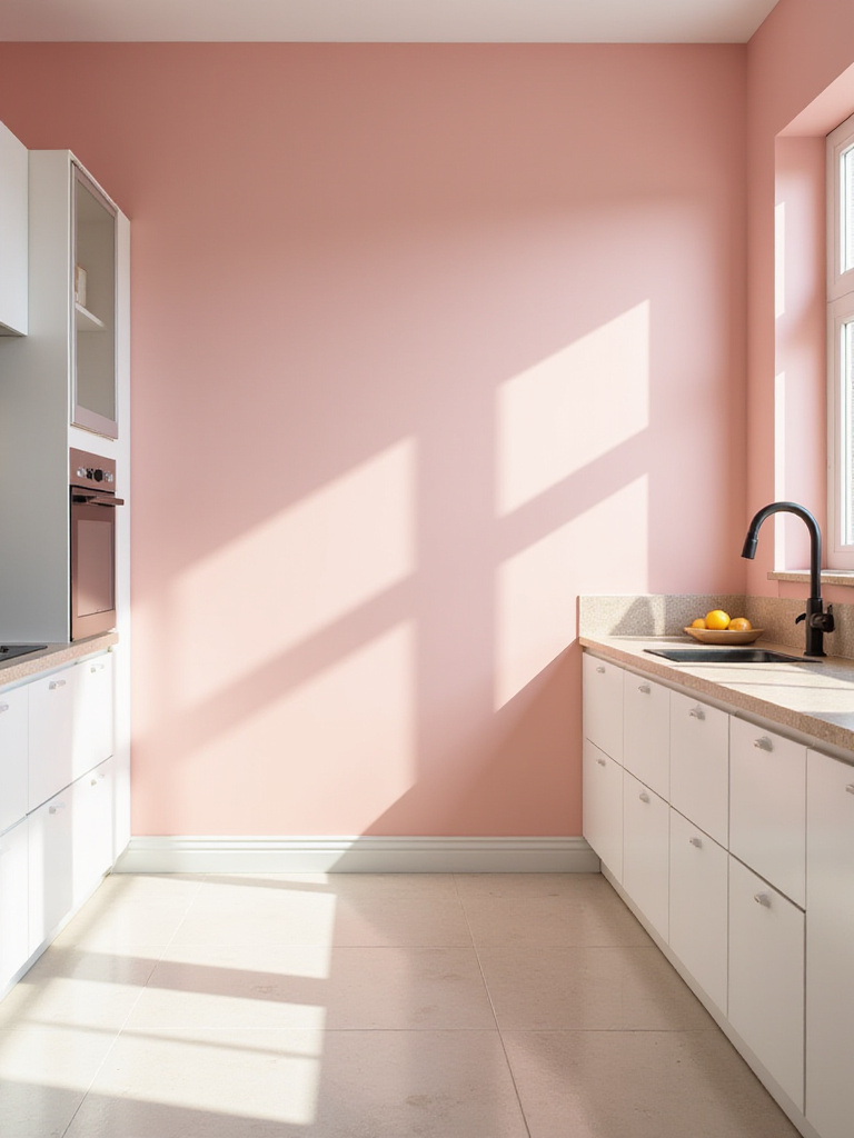 Modern kitchen with freshly painted walls in durable, washable kitchen paint
