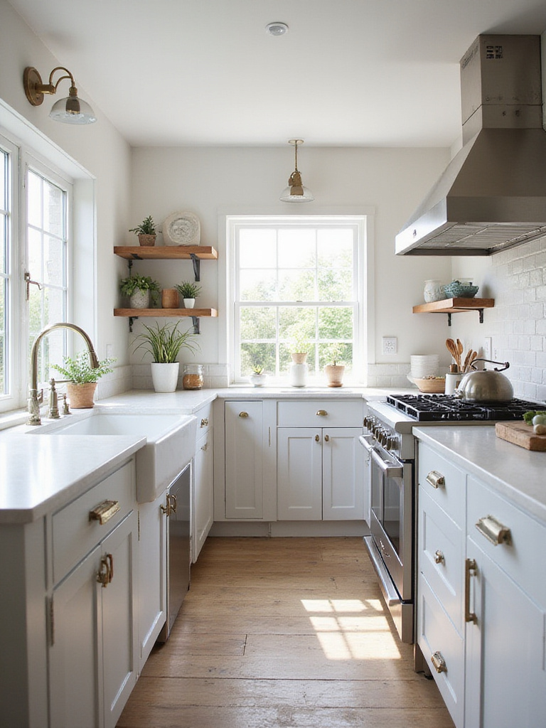 Aesthetic kitchen showcasing diverse styles with modern and farmhouse elements.