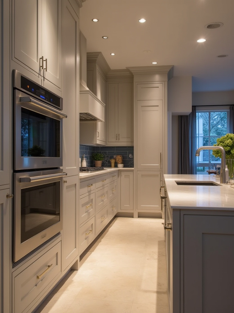 Luxurious kitchen with smart home technology integration
