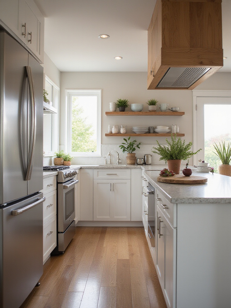 Modern kitchen featuring integrated smart appliances