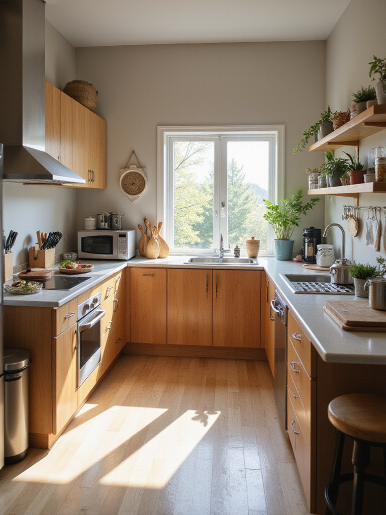 Small kitchen layout showcasing organized zones for cooking tasks: Cold Storage, Prep, Cooking, and Cleaning.