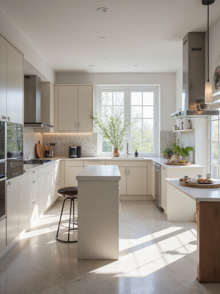 Modern kitchen design featuring luxurious quartz countertop and sleek cabinetry.