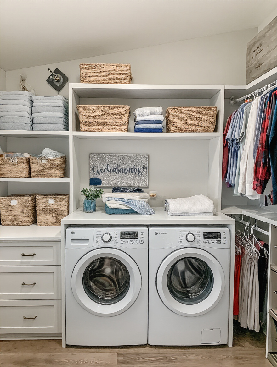 Laser distance measurer and wall diagram for accurate laundry room wallpaper measurement with no people