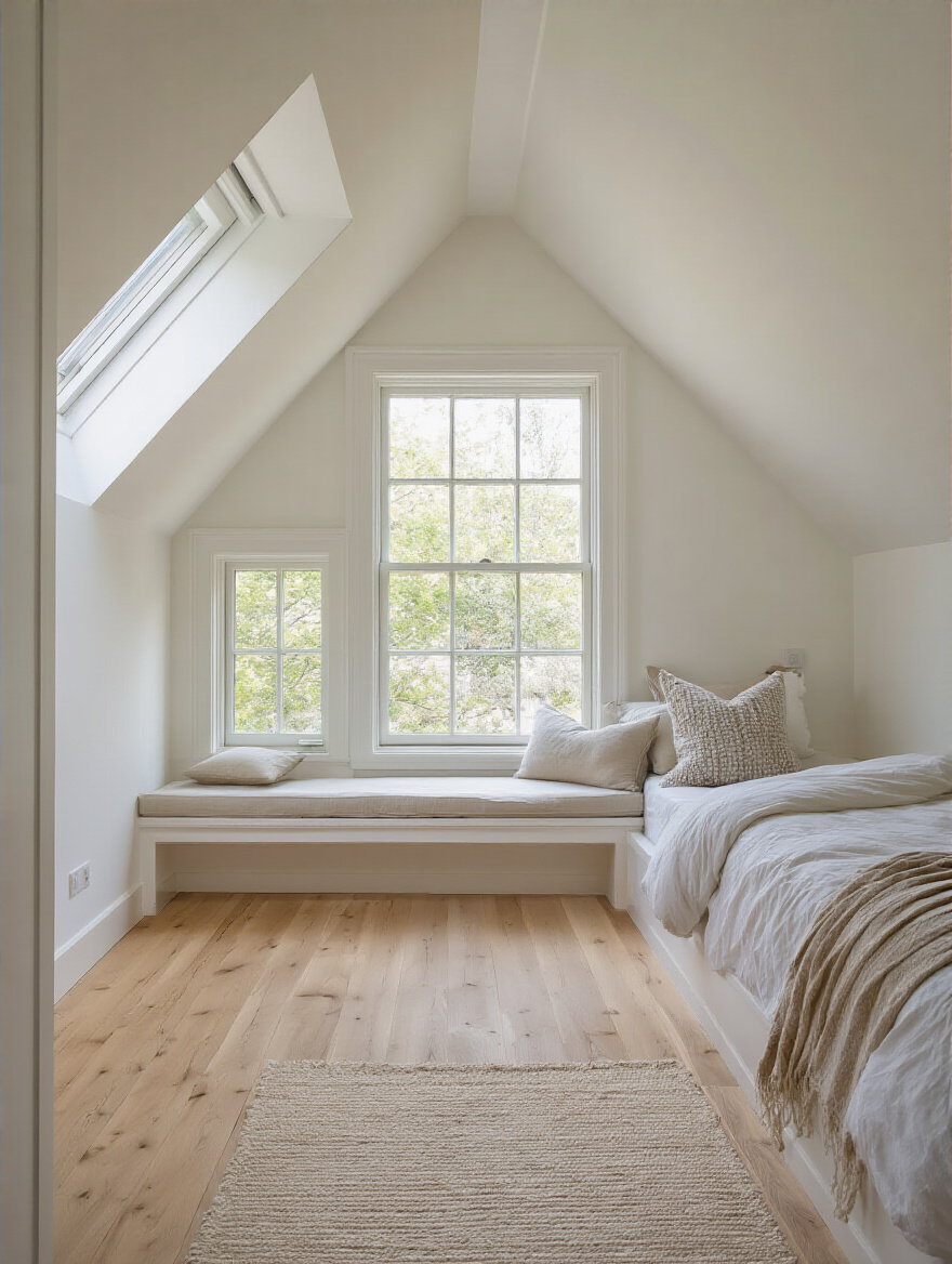 Attic bedroom with a dormer window maximizing headroom and exterior views