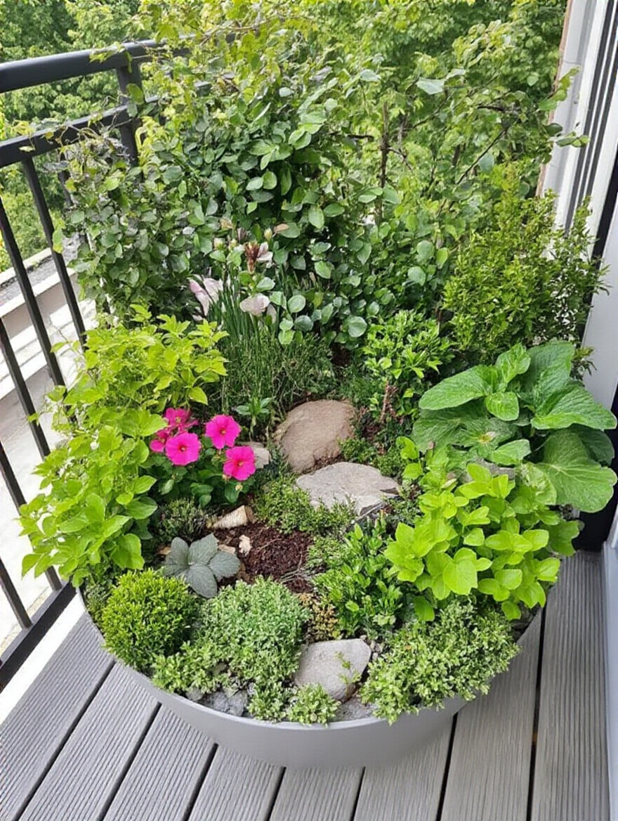 Modern balcony with official building regulation documents and condo association rulebooks on a small outdoor table in natural daylight