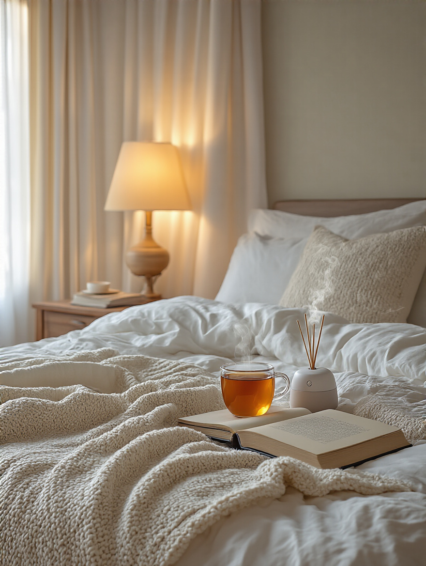 Cozy bedroom setup for a relaxing pre-sleep ritual