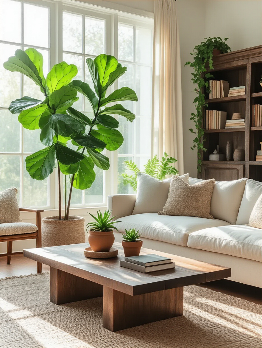 A cozy living room featuring a gallery wall with various framed personal photographs, abstract art, and watercolor paintings in different frame styles and sizes, creating a personal and inviting atmosphere.