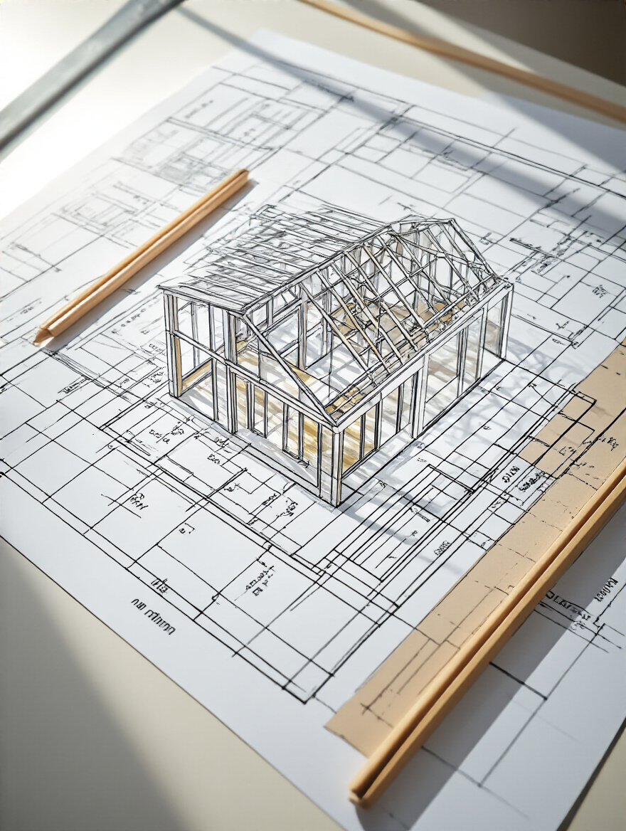 Architectural blueprint detailing attic conversion plans, illustrating building codes and permit compliance requirements for a safe structure.