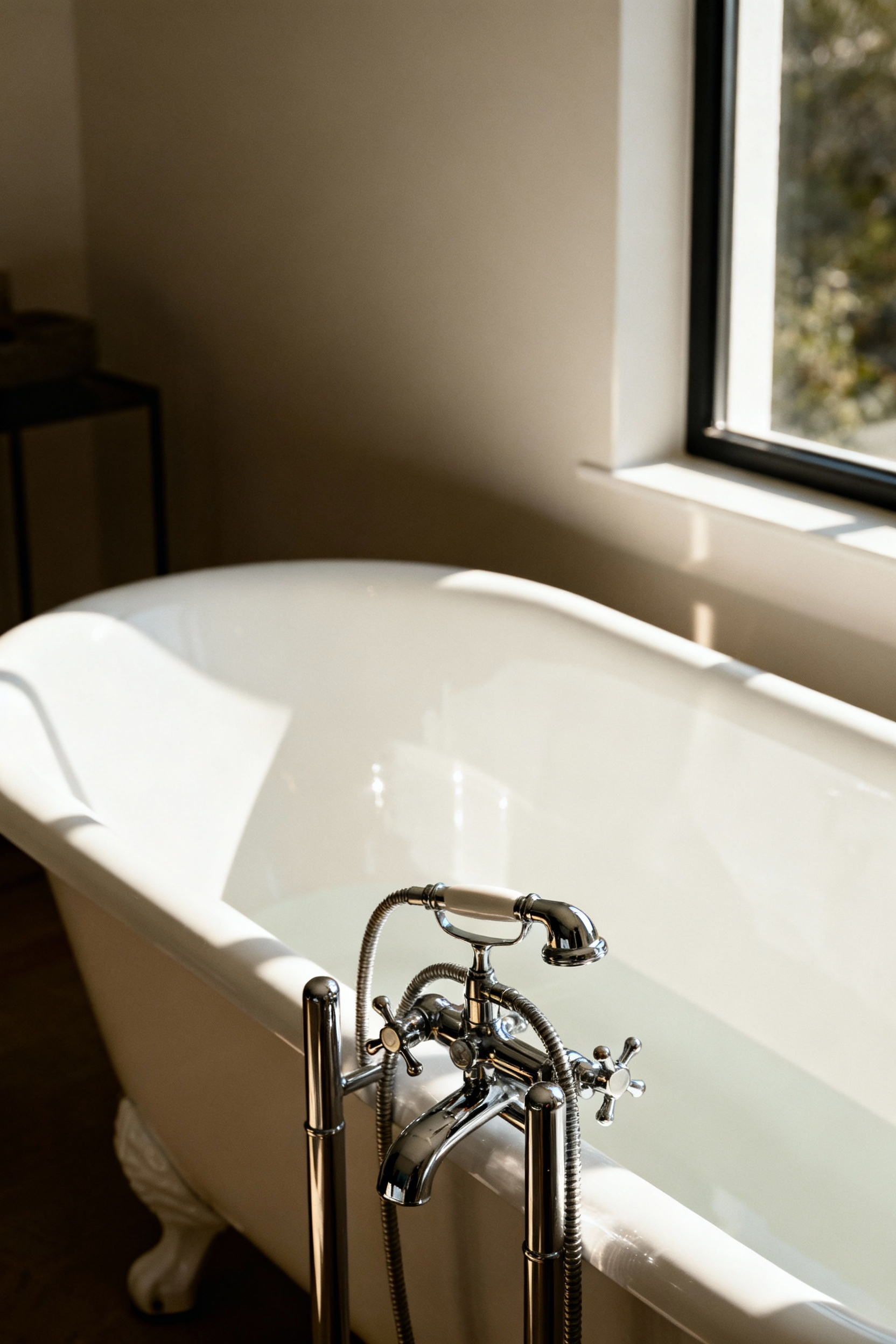Beautifully refreshed bathroom vanity with a smooth, glossy surface and sleek faucet, illustrating smart surface refreshing techniques for aesthetic enhancement