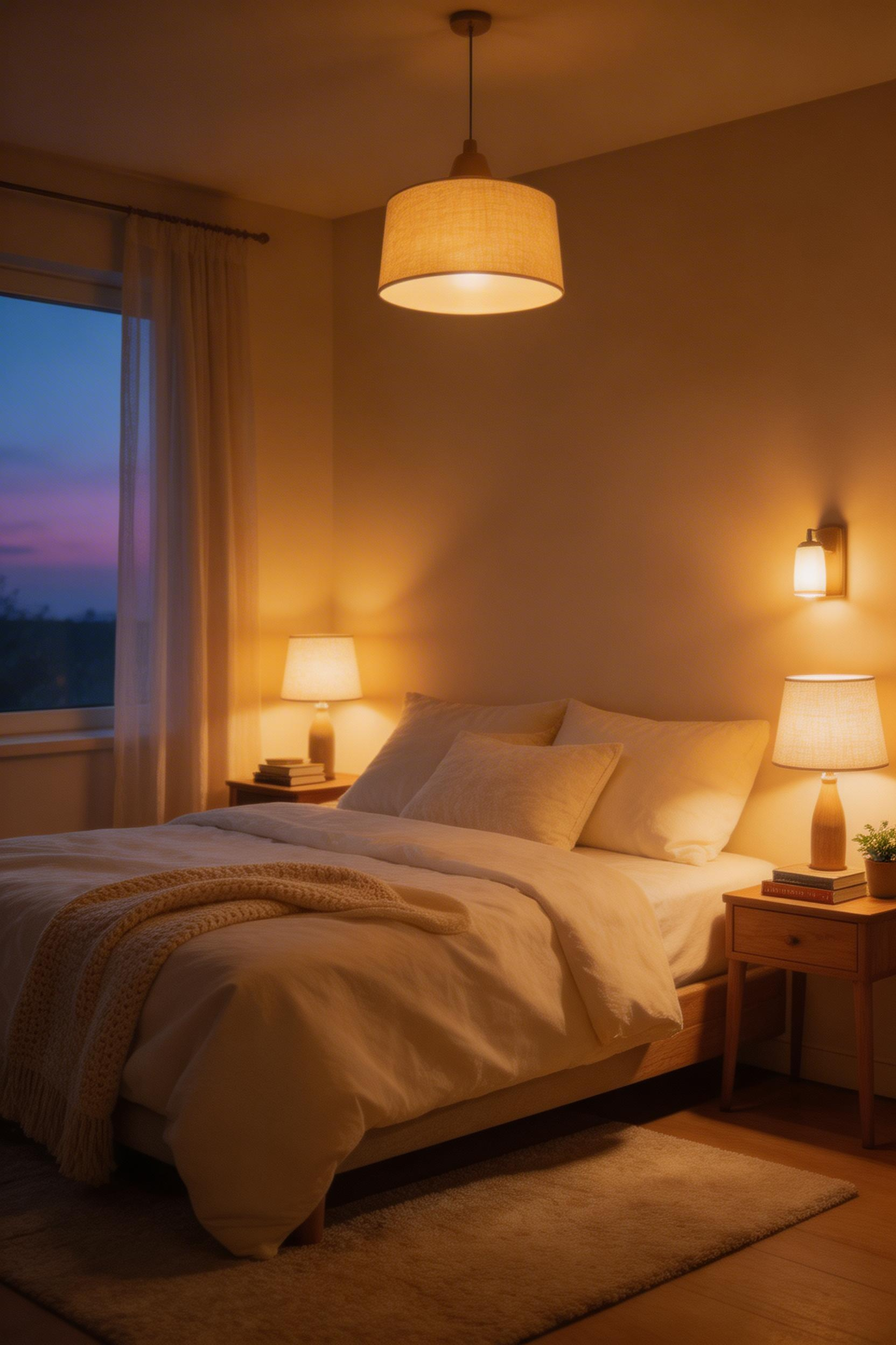 A three-source layered lighting plan is fundamental bedroom design inspiration — ambient, task, and accent light together create atmosphere that overhead-only lighting simply cannot achieve.