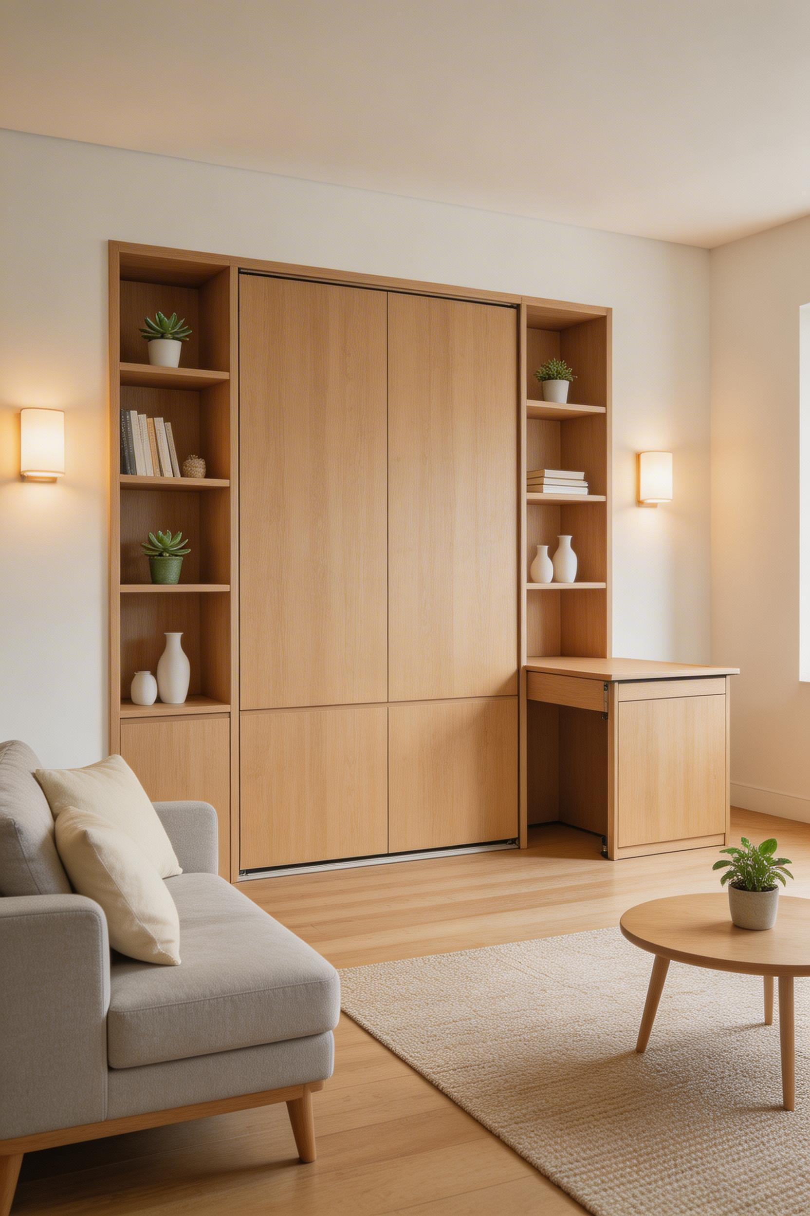 A wall-integrated Murphy bed system showing how small bedroom design can reclaim floor space for daytime living without compromising sleep quality.