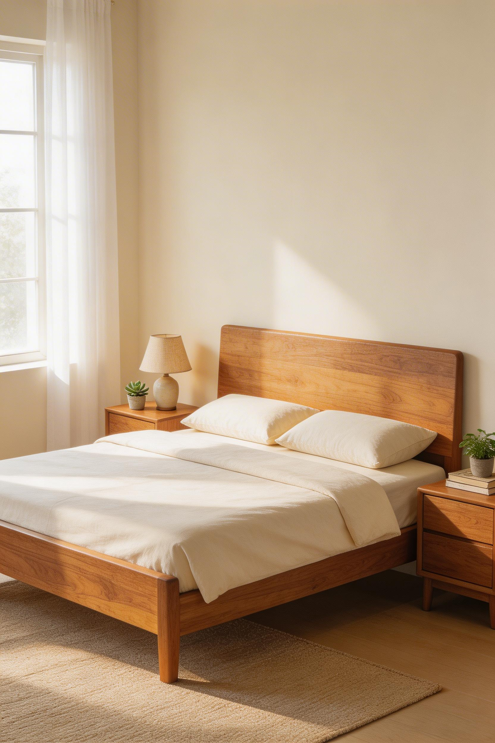 Solid wood furniture eliminates VOC off-gassing while providing biophilic warmth and textural authenticity that synthetic alternatives cannot match.