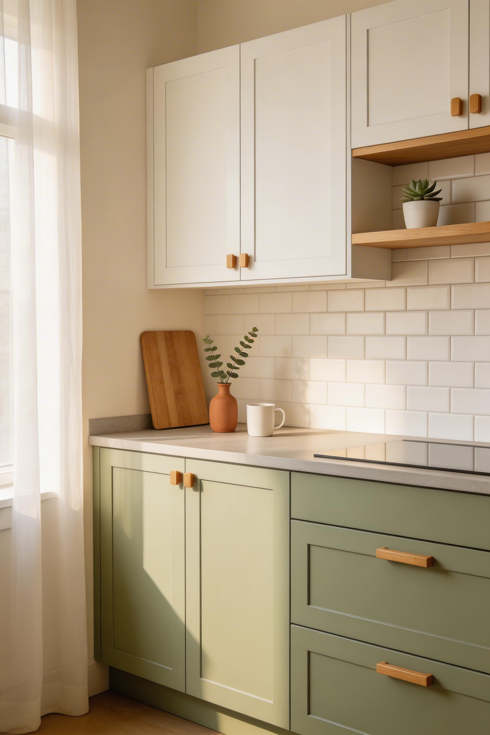 A single colour accent, carefully placed, adds character to minimalist kitchen design without compromising calm or visual simplicity.