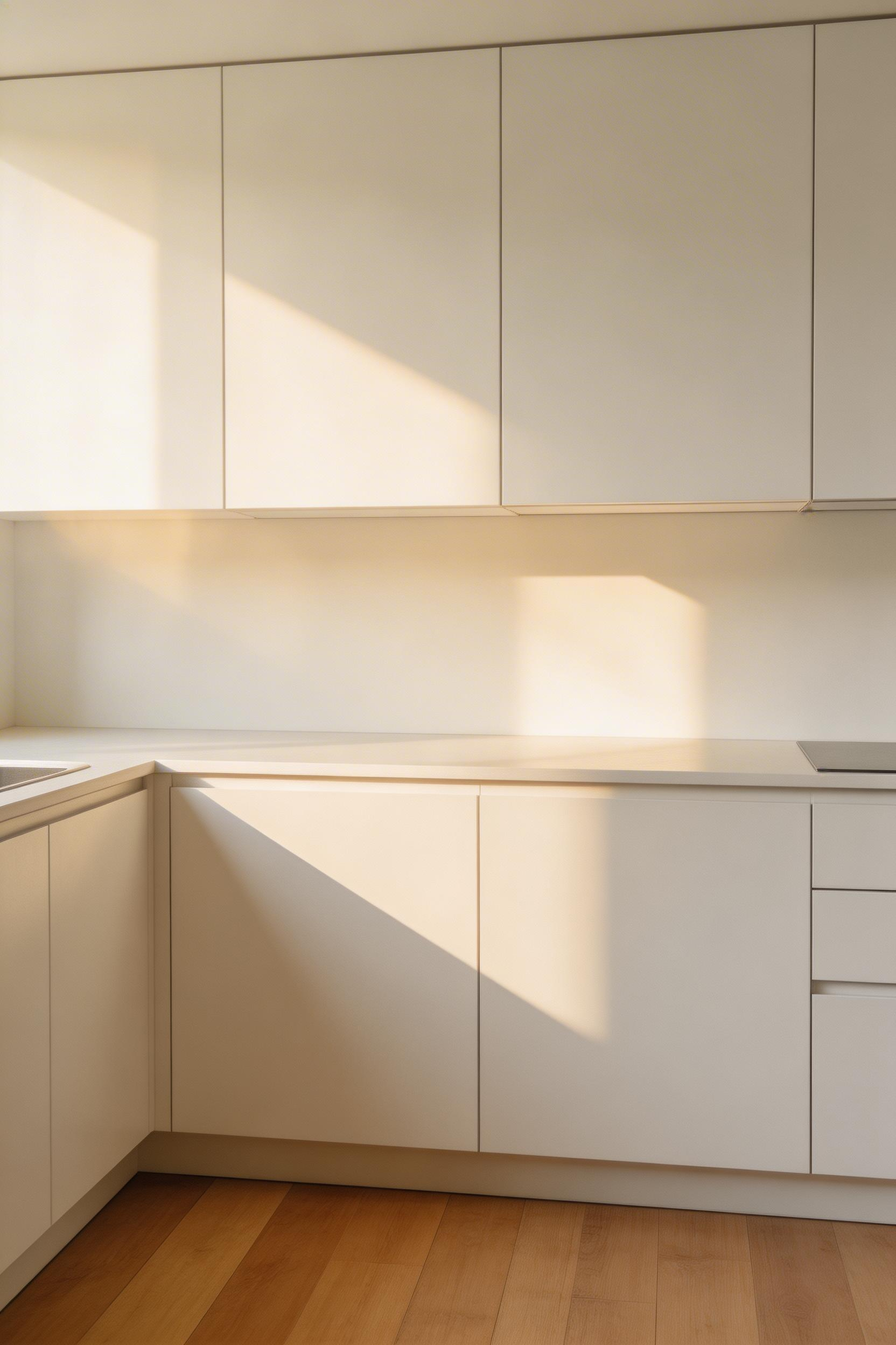 Handle-free cabinetry creates an uninterrupted visual calm that traditional hardware cannot match. This approach defines modern minimalist kitchen design.