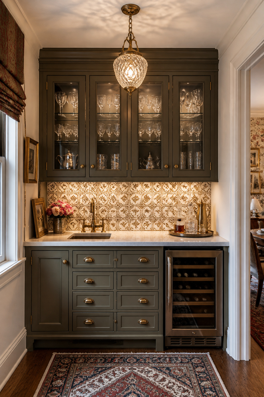 A properly designed butler's pantry has a sink, counter space, storage, and its own light source — without the sink it's a closet; with it, it becomes the room that makes entertaining genuinely easier.