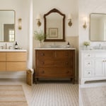 Seventeen bathroom sink vanity ideas in one guide — from a period pedestal-and-cabinet pairing to a DIY stock-cabinet build — with real specs and renovation guidance for every style of home.