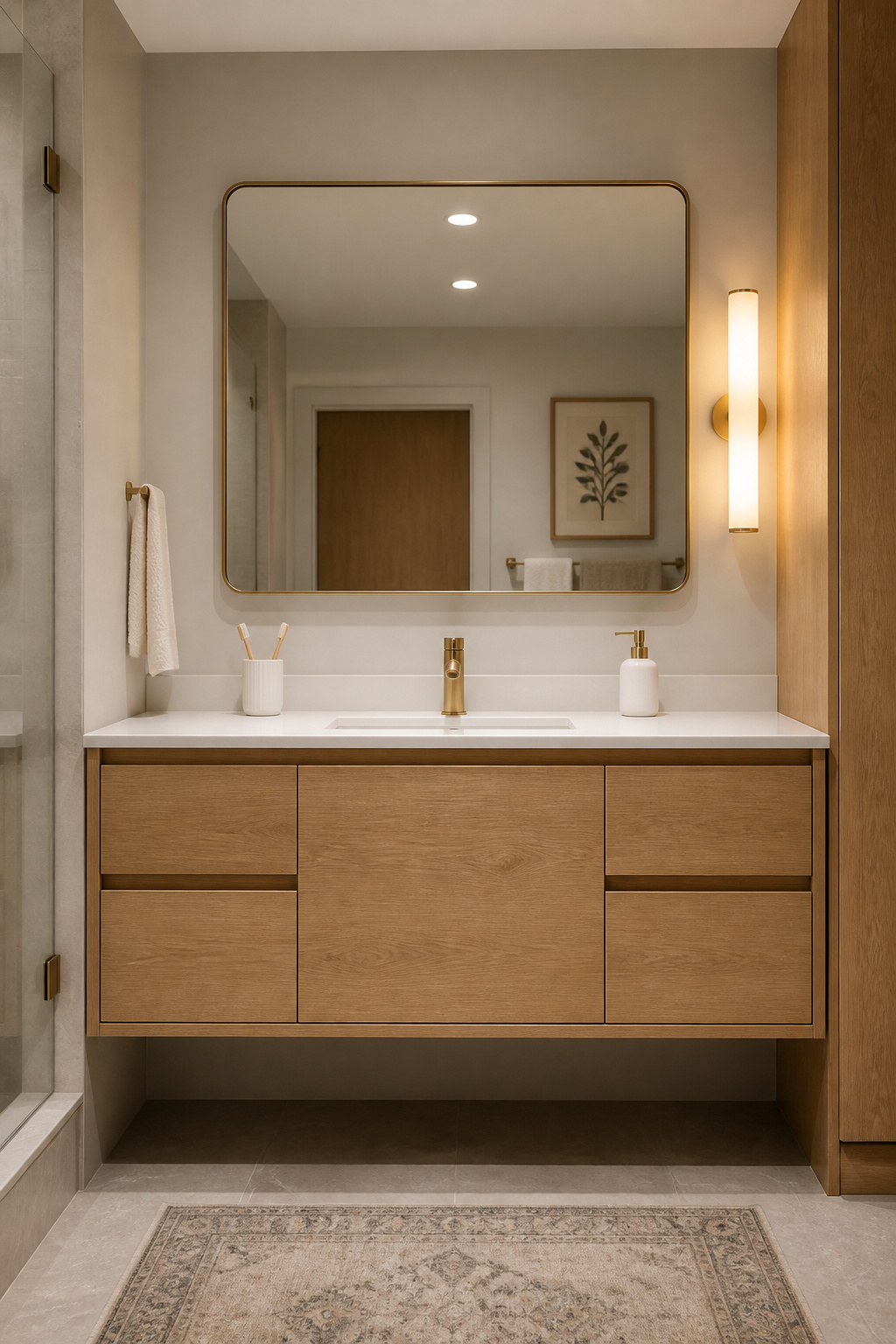 Material quality — not the floating format itself — is what separates a memorable modern bathroom vanity from a generic renovation.