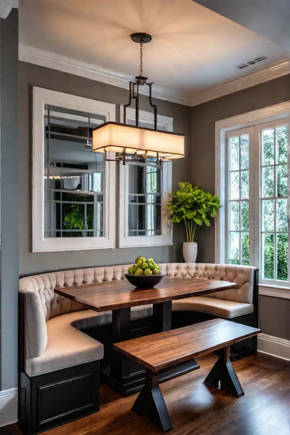 Cherry wood breakfast nook