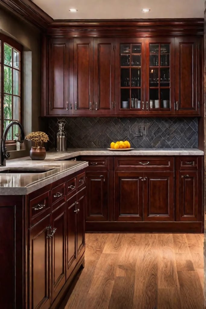 Cherry wood kitchen with warm patina