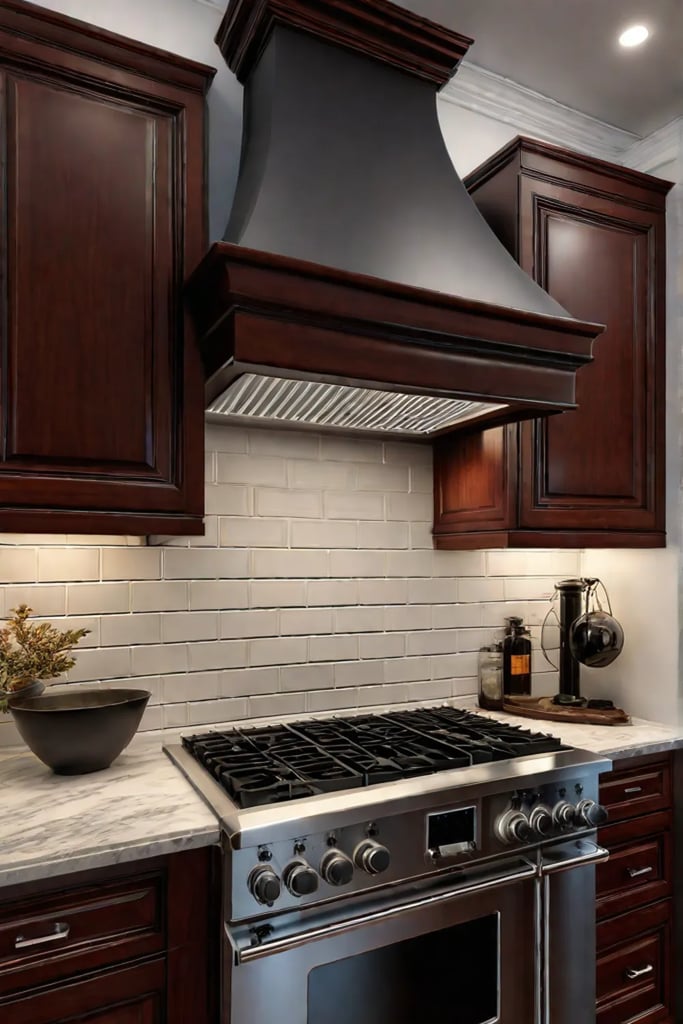 Cherry raised panel cabinets with granite countertops