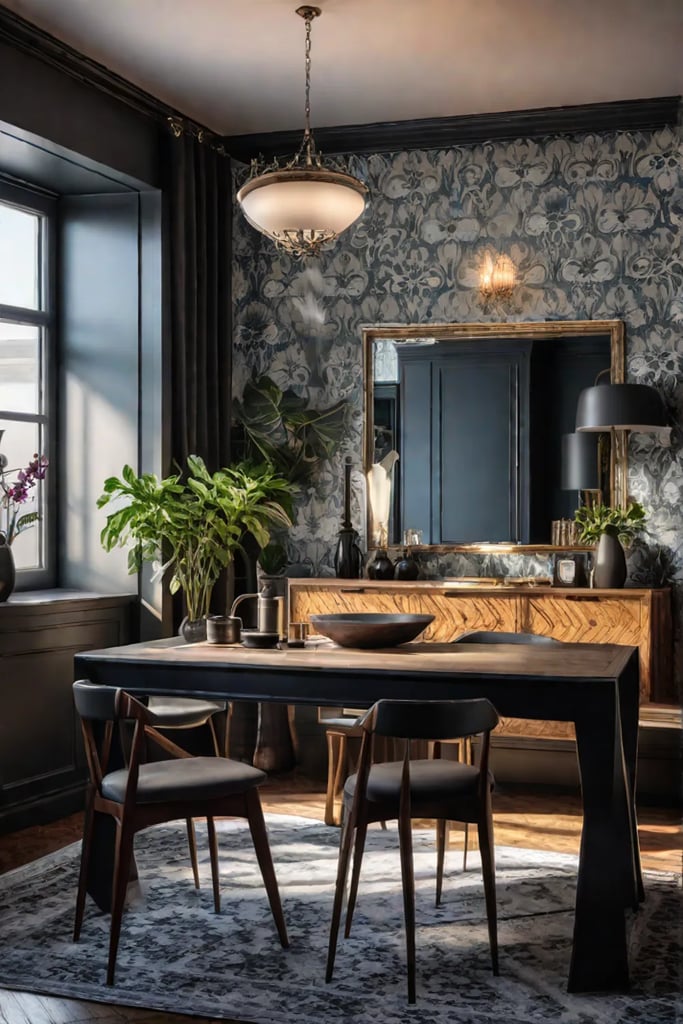 Eclectic kitchen with a mix of design styles and vibrant colors