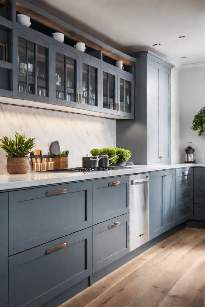 Efficient kitchen storage with pullout shelves for cookware