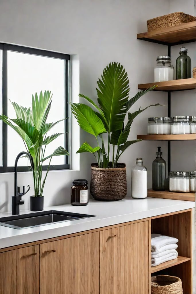 Environmentally conscious laundry room design with spacesaving features