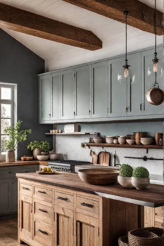 Farmhouse kitchen with a retrostyle range