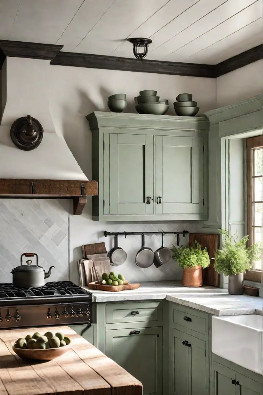 Farmhouse kitchen with oilrubbed bronze hardware