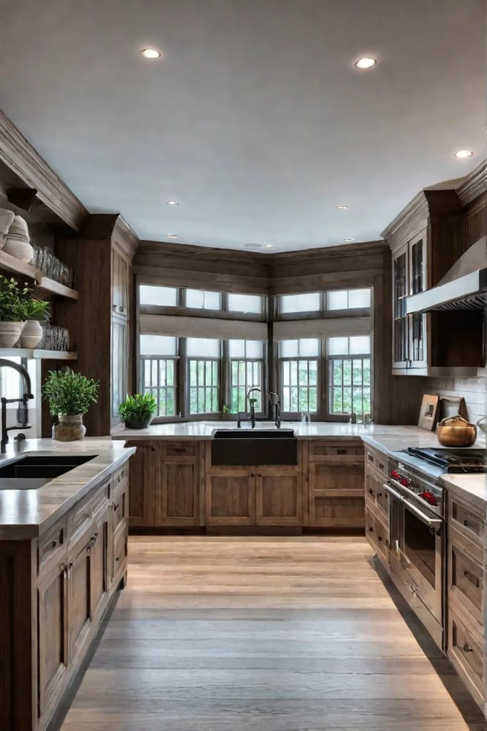 Light hickory kitchen with airy feel