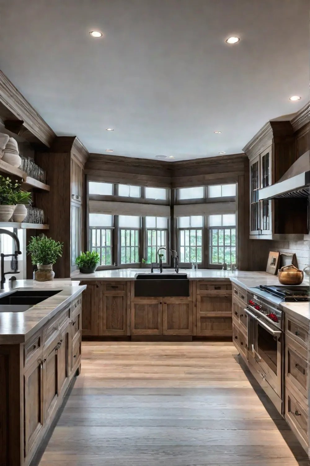 Light hickory kitchen with airy feel