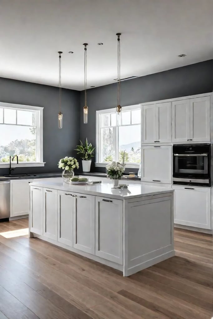 Open floor plan kitchen with a cohesive design