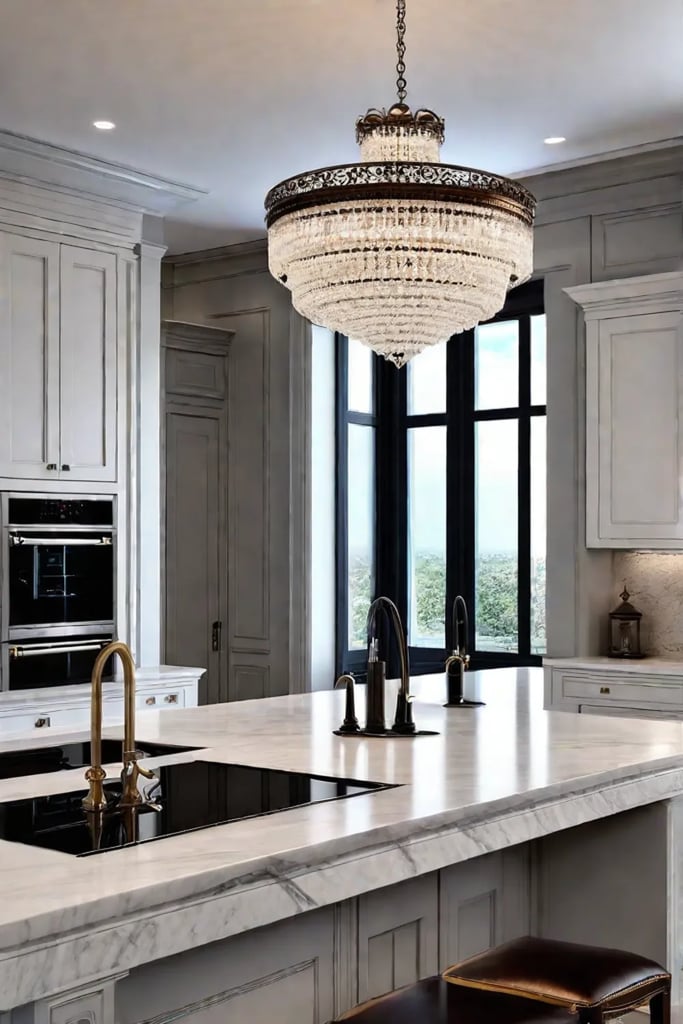 Timeless kitchen with inset cabinets and crown molding