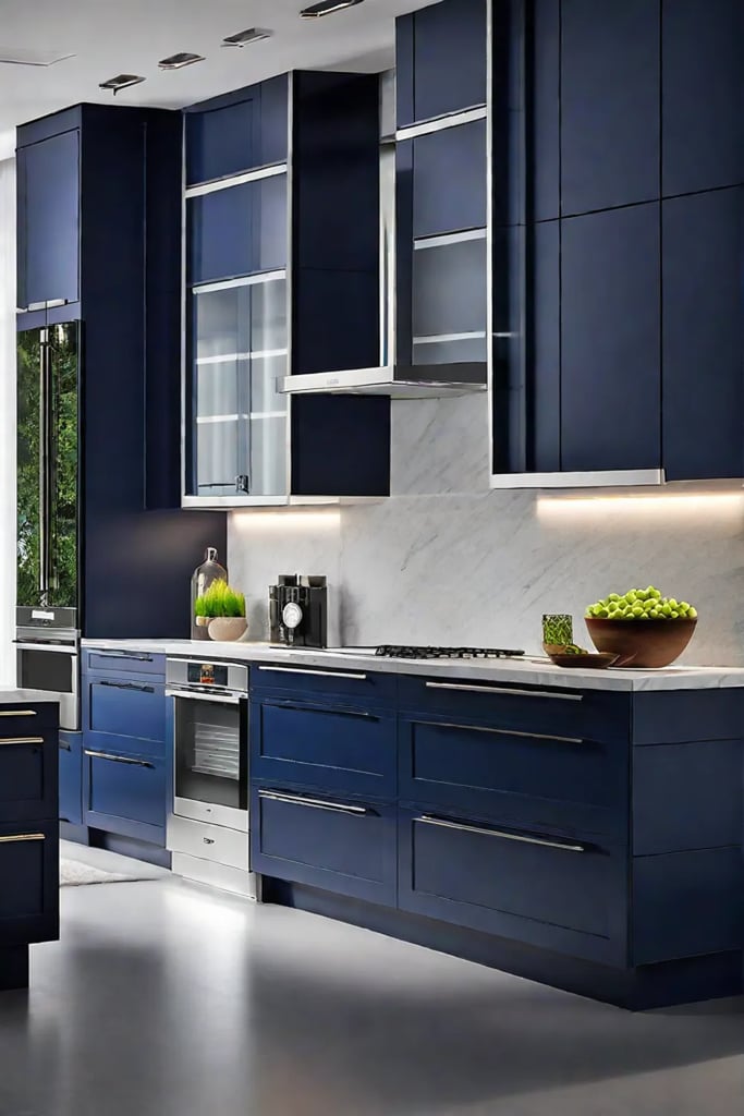 Versatile kitchen with flat panel cabinets and stainless steel appliances