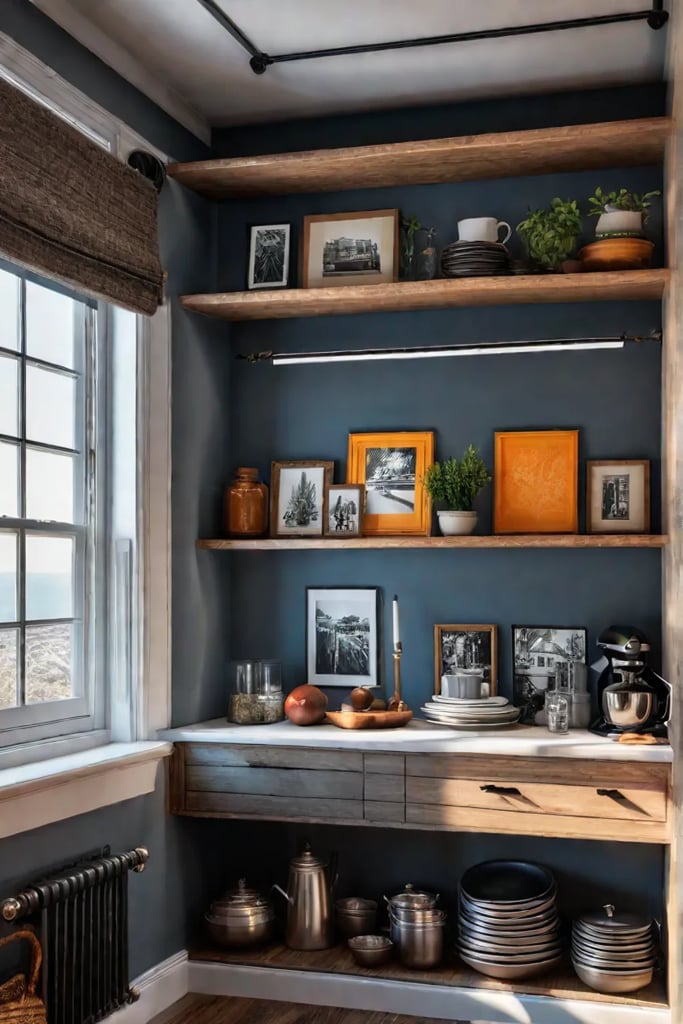 Vintage cookbooks and modern kitchen gadgets