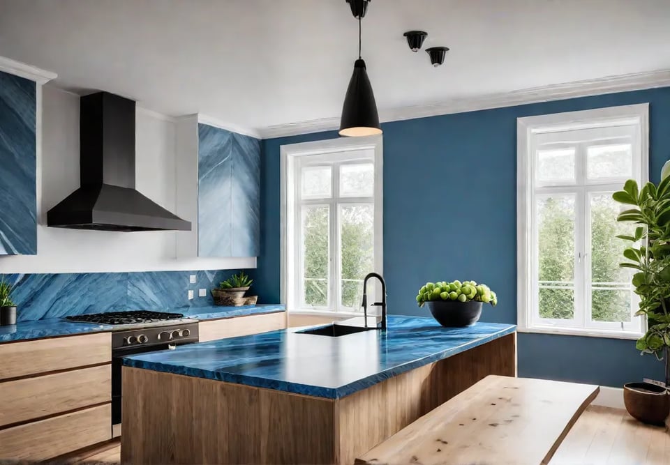 A Scandinavian kitchen bathed in natural light with white walls light woodfeat