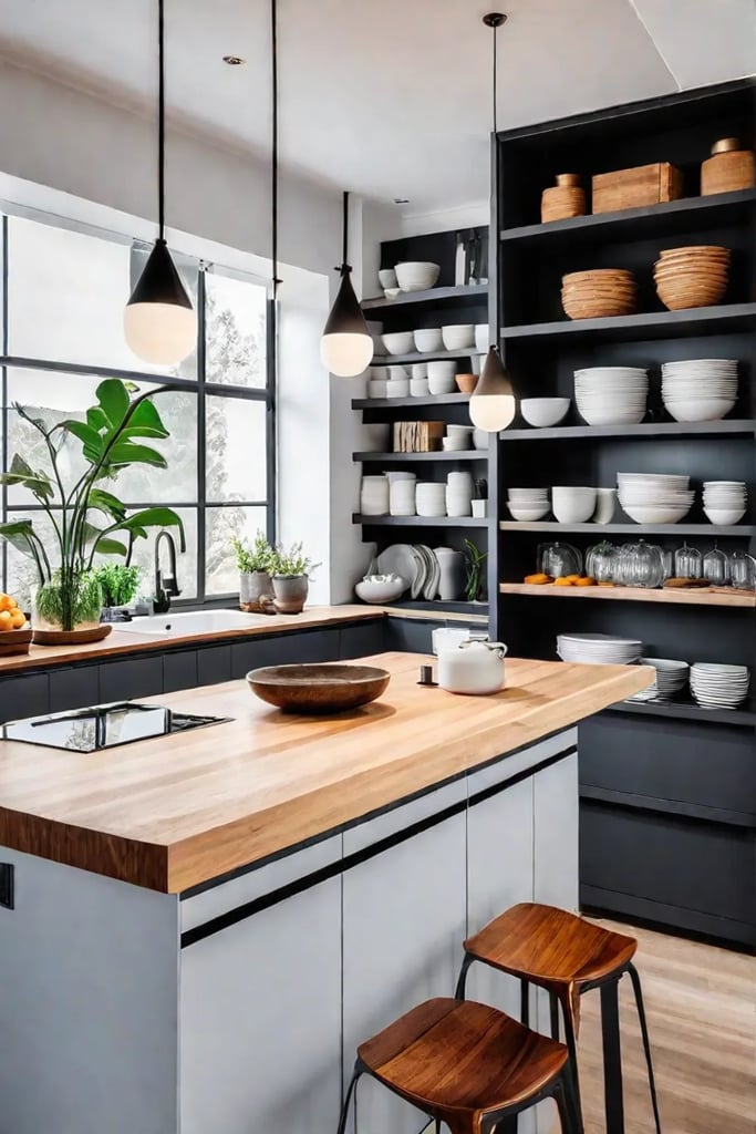 A Scandinavian kitchen island designed for both functionality and style