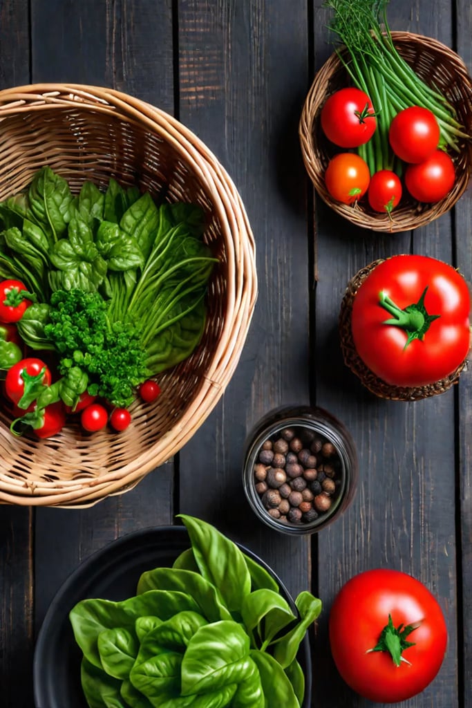 Abundance of homegrown produce from container gardening