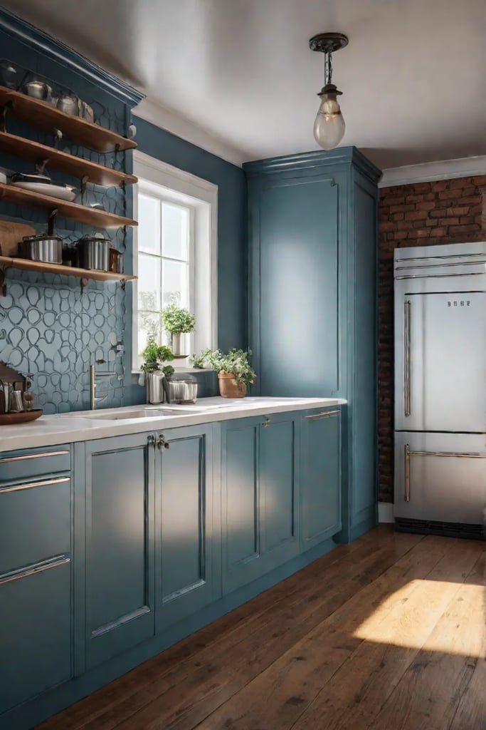 Antique wooden spoons add a touch of history to a Scandinavian kitchen with modern appliances