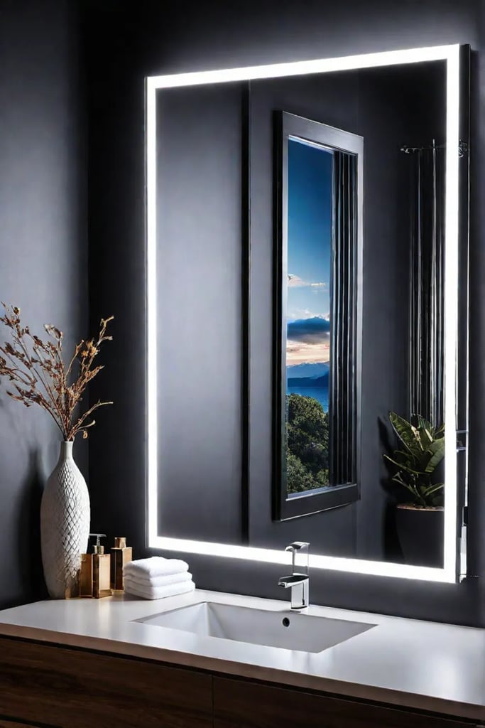 Bathroom vanity with smart lighting control