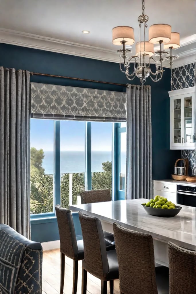 Bespoke wallpaper with artwork and family photos in a kitchen