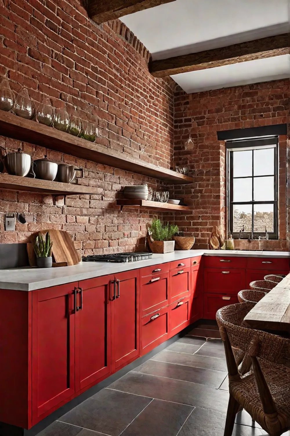 Bold kitchen design highlighting architectural features