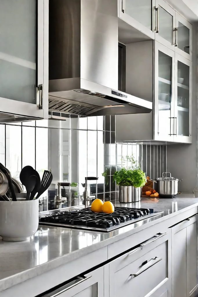 Bright and airy kitchen with white cabinets and light gray walls