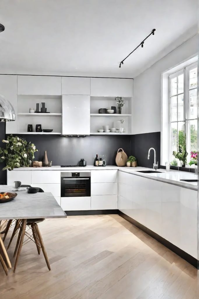 Cabinets adorned with elegant trim adding visual interest and a touch of sophistication