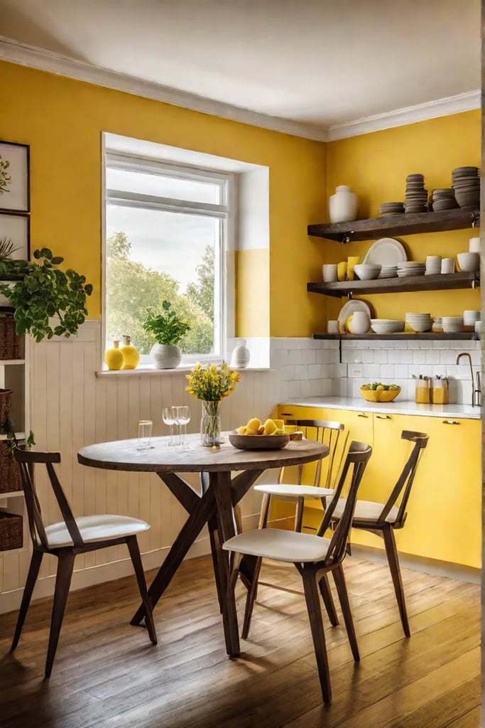 Cheerful small kitchen with dining area