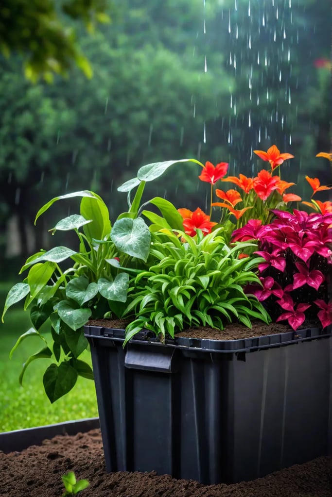 Closeup of healthy vegetables in welldraining containers