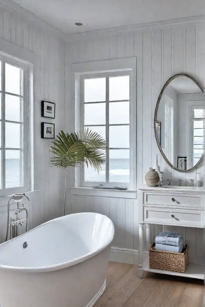 Coastal bathroom with natural light