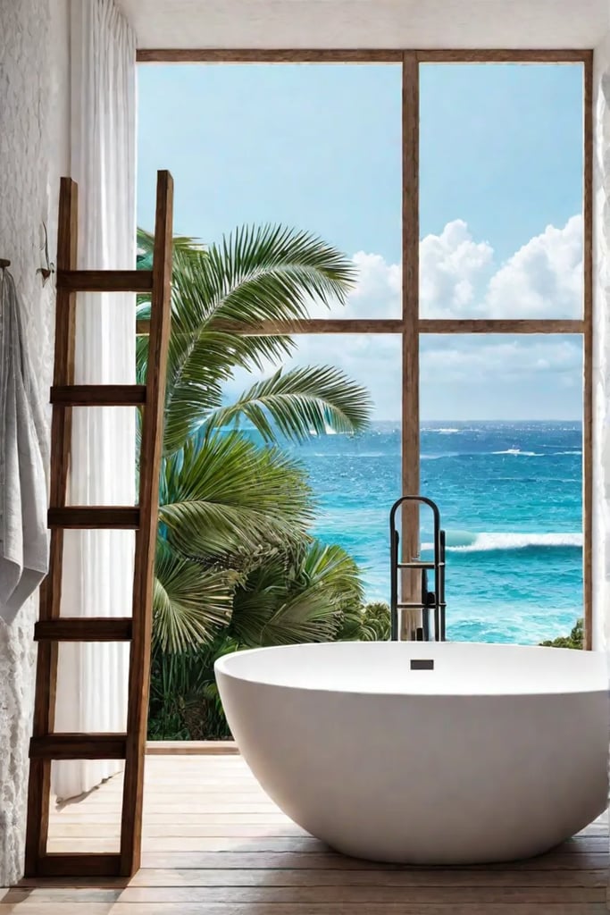 Coastal bathroom with natural textures