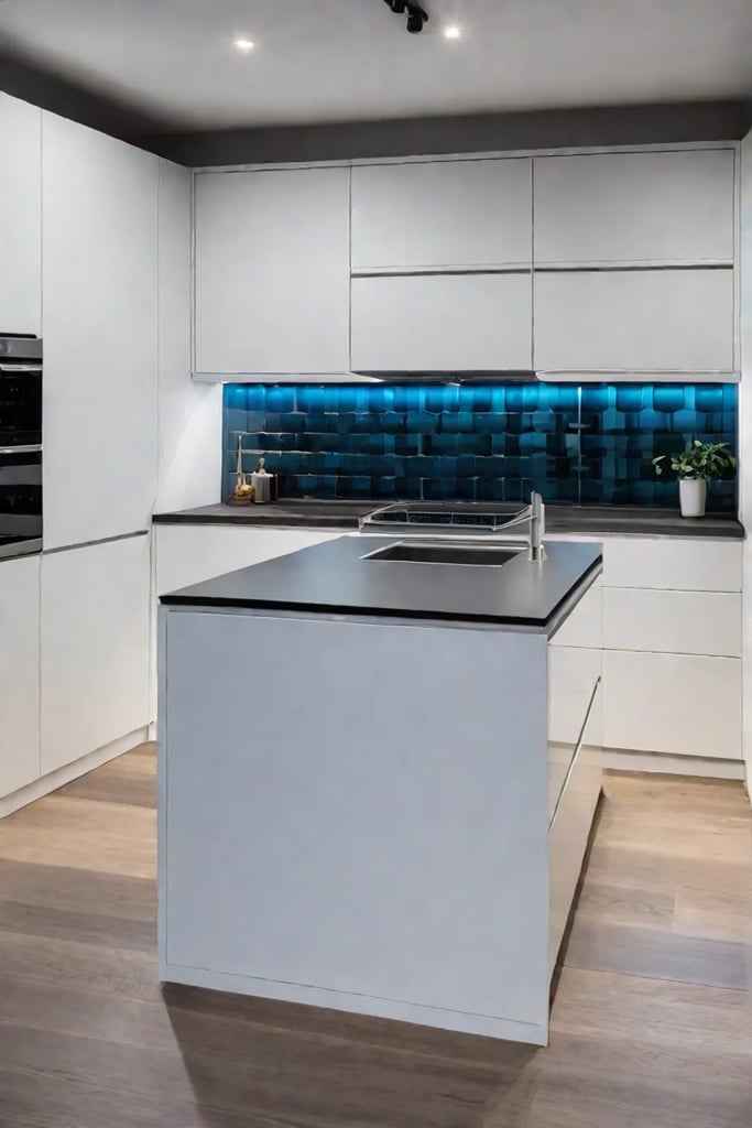 Contemporary small kitchen with luxurious features